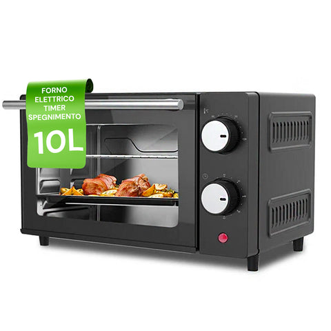 Forno elétrico com temporizador 10l 650w preto
