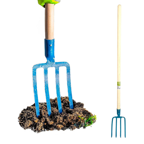 Forquilha para cavar com 4 dentes e cabo de mogno de 150cm