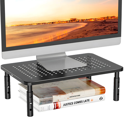 Suporte de Secretária para Monitor Regulável em Plástico e Aço Máx. 20kg