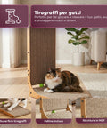 puppy lovers tiragraffi per gatti a forma di l altezza 68 cm graffiatoio in carta ondulata resistente e legno mdf design salvaspazio con gioco a pallina integrato ean 8054806950528