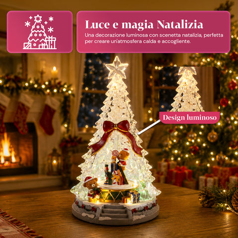 saint joy albero di natale luminoso joytree con musica e animazione 360 luci led scena con orsetti e schiaccianoci doppia alimentazione usb 325 cm ean 8050043127648