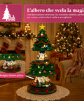 saint joy albero di natale luminoso spinpine 455 cm con villaggio e trenino rotante luci led bianco caldo musica natalizia alimentazione usb o a batterie ean 8050043127679