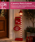 saint joy deerpost cassetta portalettere natalizia con lanterna led e sportello posteriore decorazione in metallo con cartello appeso alta 925 cm ean 8050043127815