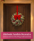 saint joy ghirlanda natalizia a38 cm con fiocco rosso e bacche effetto neve ean 8050043128546