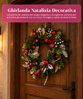 saint joy ghirlanda natalizia a55 cm con pigne e bacche rosse rami modellabili ean 8050043128508