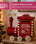 saint joy jinglerail trenino natalizio porta lettere in metallo sportello posteriore capienza ampia dimensioni 28x16x36 cm ean 8050043127792