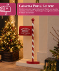saint joy northpost portalettere natalizio da terra in metallo rosso palo a righe sportello apribile per raccogliere le letterine di natale ean 8050043127808