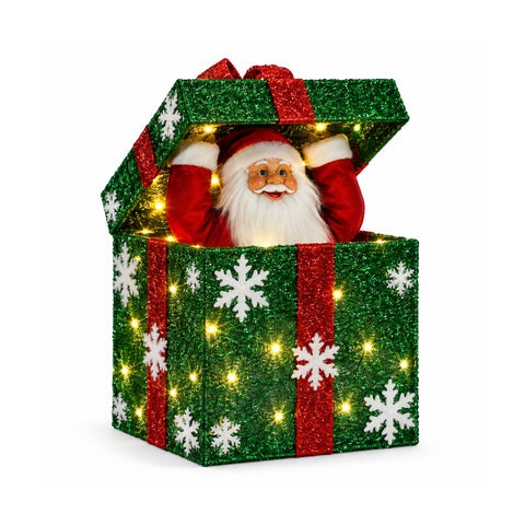 saint joy pacco regalo luminoso con babbo natale musicale e animato h30 cm ean 8056819081596