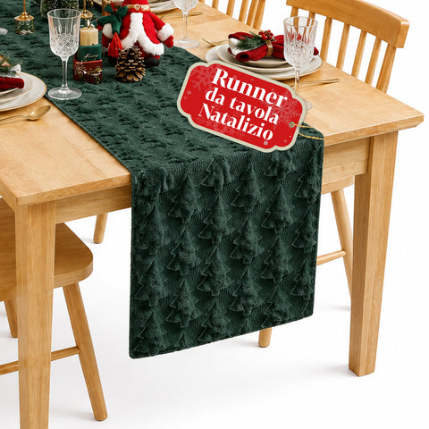 saint joy runner natalizio 33x180 cm con alberi in rilievo rosso o verde ean 8050043128317