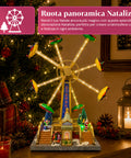 saint joy ruota panoramica natalizia skywheel con luci led melodie e doppia rotazione villaggio con biglietteria e personaggi 477 cm ean 8050043127754