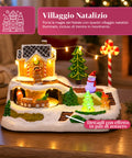 saint joy villaggio natalizio luminoso candy town con trenino in movimento e 8 melodie casetta pan di zenzero led decorazione natale 235 cm ean 8050043127686