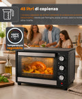 wintem forno elettrico da banco 45 litri ventilato con timer e doppio vetro 1800w con accessori ean 8056819078572