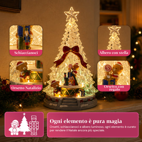 saint joy albero di natale luminoso joytree con musica e animazione 360 luci led scena con orsetti e schiaccianoci doppia alimentazione usb 325 cm ean 8050043127648