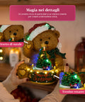saint joy orsetto di natale luminoso con trenino rotante e carillon teddy xmas bear station decorazione natalizia led in poliresina 205 cm ean 8050043127662