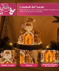saint joy santa ginger decorazione natalizia babbo natale pan di zenzero santa ginger con luci led musica e porta apribile casetta luminosa in resina 206 cm ean 8050043127631