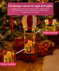 saint joy teddy skyfloat mongolfiera natalizia luminosa in metallo con orsetto luci led e funi dorate a batteria alta 37 cm con ghirlanda e agrifoglio ean 8050043127822