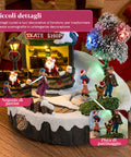 saint joy villaggio di natale luminoso gliderink pista di pattinaggio animata con musica e luci led decorazione in resina 208x207x172 cm a batterie aa ean 8050043127716