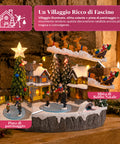 saint joy villaggio natalizio luminoso snowtime con pista di pattinaggio animata luci led e musica slitta di babbo natale polyresin 215x158x225 cm ean 8050043127723