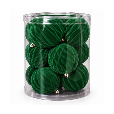 saint set 12 palline di natale vellutate 8 cm tre trame diverse in ogni confezione 3 colori disponibili sfere opache per albero e decorazioni ean 8056819080742