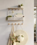 immagine-3-umbra-appendiabiti-10-ganci-con-1-ripiano-e-cestello-in-metallo-ean-028295374576