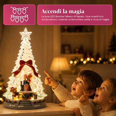 saint joy albero di natale luminoso joytree con musica e animazione 360 luci led scena con orsetti e schiaccianoci doppia alimentazione usb 325 cm ean 8050043127648
