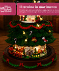 saint joy albero di natale luminoso spinpine 455 cm con villaggio e trenino rotante luci led bianco caldo musica natalizia alimentazione usb o a batterie ean 8050043127679