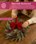 saint joy ghirlanda natalizia a38 cm con fiocco rosso e bacche effetto neve ean 8050043128546