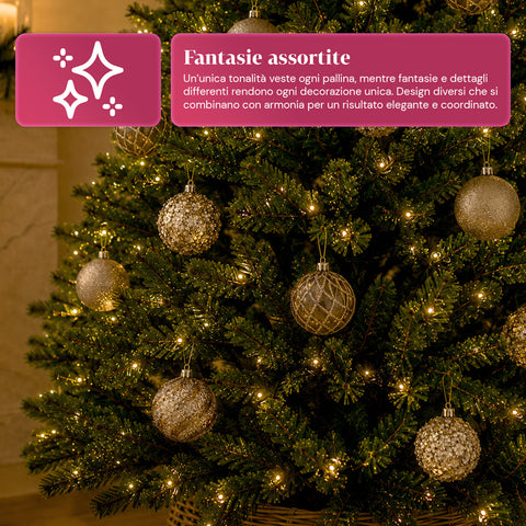 saint joy palline di natale set 16 pezzi assortiti a6 cm oro o argento ean 8050043128249