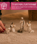 saint joy presepe moderno 6 pezzi in resina effetto intagliato ean 8050043128164