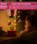 saint joy teddy skyfloat mongolfiera natalizia luminosa in metallo con orsetto luci led e funi dorate a batteria alta 37 cm con ghirlanda e agrifoglio ean 8050043127822