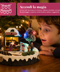 saint joy villaggio di natale luminoso gliderink pista di pattinaggio animata con musica e luci led decorazione in resina 208x207x172 cm a batterie aa ean 8050043127716
