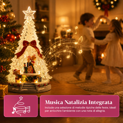 saint joy albero di natale luminoso joytree con musica e animazione 360 luci led scena con orsetti e schiaccianoci doppia alimentazione usb 325 cm ean 8050043127648