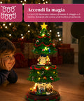 saint joy albero di natale luminoso spinpine 455 cm con villaggio e trenino rotante luci led bianco caldo musica natalizia alimentazione usb o a batterie ean 8050043127679