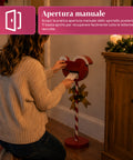 saint joy flypost cassetta porta lettere natalizia a forma di slitta in metallo dimensioni 23x14x50 cm grande capacita fiocco dorato base dappoggio ean 8050043127860