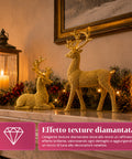 saint joy renne natalizie dorate set 2 pezzi in resina distesa ed eretta ean 8050043127983