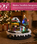 saint joy villaggio di natale luminoso gliderink pista di pattinaggio animata con musica e luci led decorazione in resina 208x207x172 cm a batterie aa ean 8050043127716