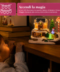 saint joy villaggio natalizio luminoso candy town con trenino in movimento e 8 melodie casetta pan di zenzero led decorazione natale 235 cm ean 8050043127686