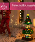 saint joy albero di natale luminoso spinpine 455 cm con villaggio e trenino rotante luci led bianco caldo musica natalizia alimentazione usb o a batterie ean 8050043127679