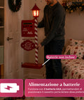 saint joy deerpost cassetta portalettere natalizia con lanterna led e sportello posteriore decorazione in metallo con cartello appeso alta 925 cm ean 8050043127815