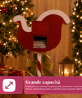 saint joy flypost cassetta porta lettere natalizia a forma di slitta in metallo dimensioni 23x14x50 cm grande capacita fiocco dorato base dappoggio ean 8050043127860