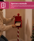 saint joy northpost portalettere natalizio da terra in metallo rosso palo a righe sportello apribile per raccogliere le letterine di natale ean 8050043127808