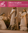 saint joy presepe moderno 6 pezzi in resina effetto intagliato ean 8050043128164