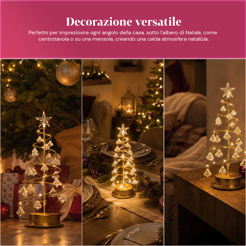 saint joy albero di natale luminoso da tavolo con filo di rame e cristalli ean 8050043128287