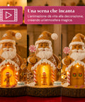saint joy santa ginger decorazione natalizia babbo natale pan di zenzero santa ginger con luci led musica e porta apribile casetta luminosa in resina 206 cm ean 8050043127631