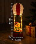 saint joy teddy skyfloat mongolfiera natalizia luminosa in metallo con orsetto luci led e funi dorate a batteria alta 37 cm con ghirlanda e agrifoglio ean 8050043127822