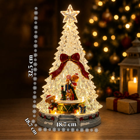 saint joy albero di natale luminoso joytree con musica e animazione 360 luci led scena con orsetti e schiaccianoci doppia alimentazione usb 325 cm ean 8050043127648
