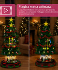 saint joy albero di natale luminoso spinpine 455 cm con villaggio e trenino rotante luci led bianco caldo musica natalizia alimentazione usb o a batterie ean 8050043127679