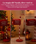 saint joy northpost portalettere natalizio da terra in metallo rosso palo a righe sportello apribile per raccogliere le letterine di natale ean 8050043127808