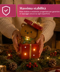saint joy orsetto natalizio in poliresina con pacco regalo 2 varianti luci led puntuali alimentazione a batterie finiture curate base stabile ean 8050043127846