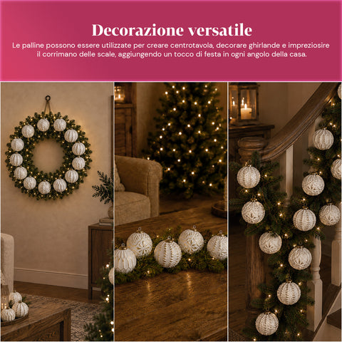 saint joy palline di natale set 12 pezzi a8 cm stile antico 2 colori ean 8050043128263